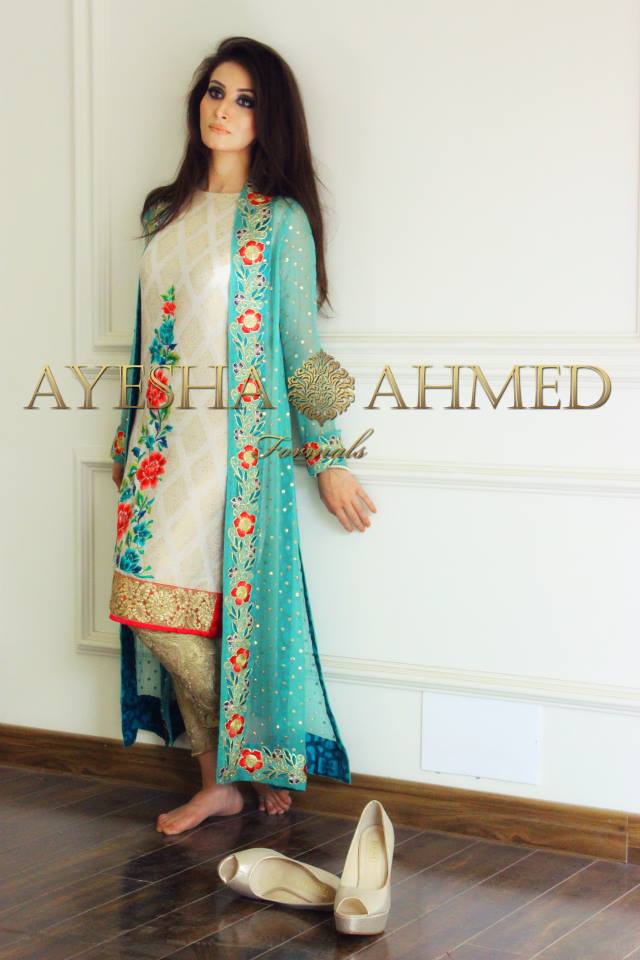 Ayesha Ahmed Embroidered Chiffon Dress