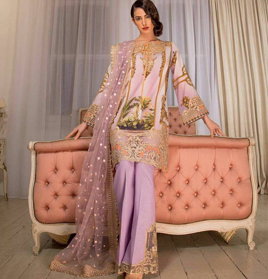 Sobia Nazir Lawn Embroidered 2017 Master copy Design 3