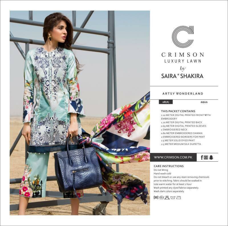 Crimson and Elan Lawn Embroidered 2017 Set of 8 Suits