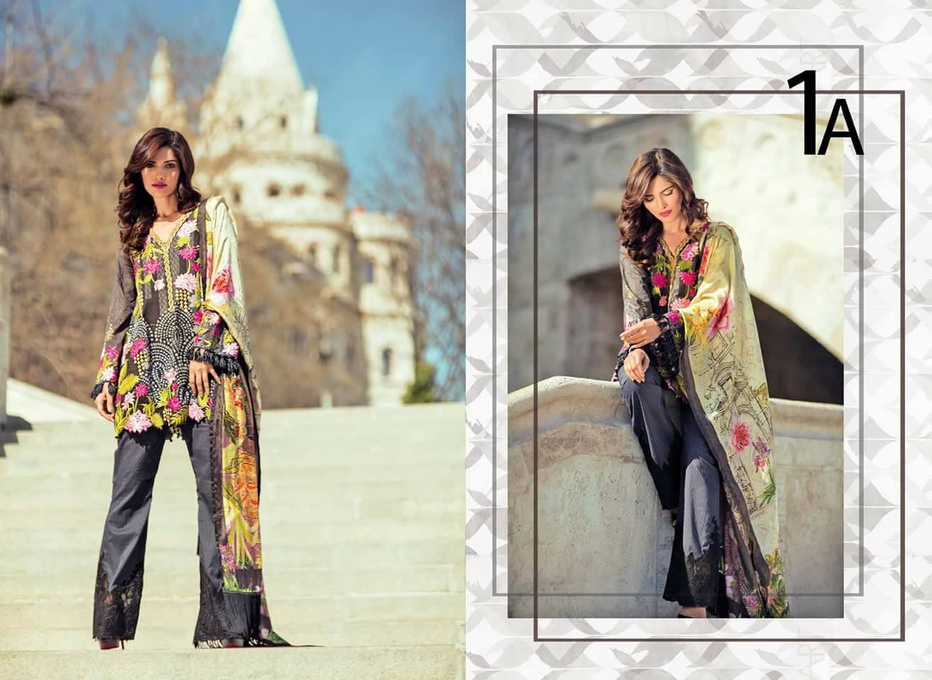Mina Hassan Embroidered Lawn Collection 2017 Design1A