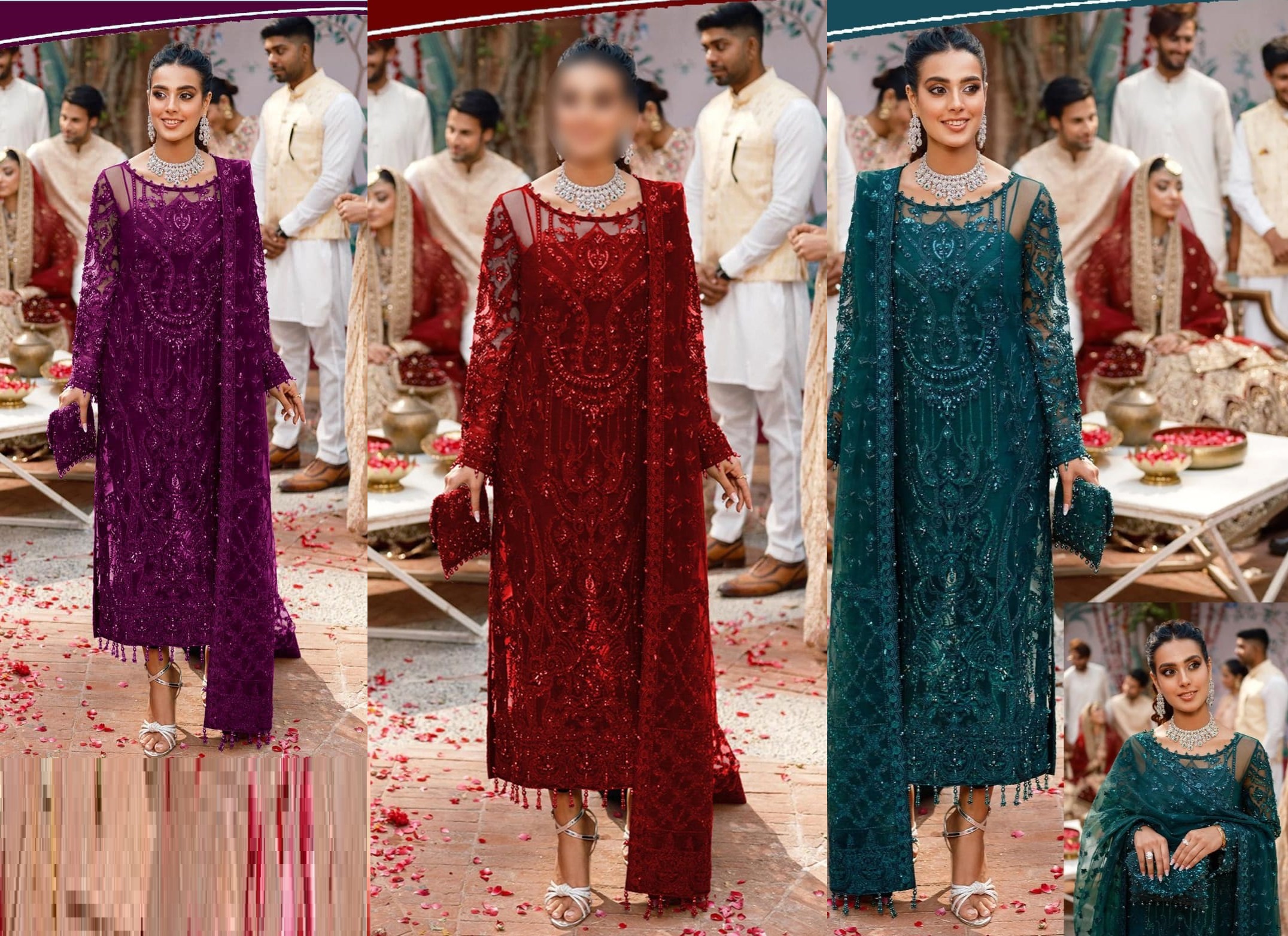 Zainab Chottani Luxury Net Embroidered 2023 with Net Emb Dupatta, Silk Trouser 3 Colors