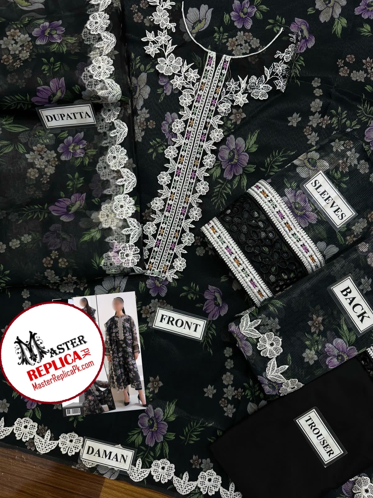 Baroque Cotton Net Embroidered 2023 with Organza emb Dupatta, Malai Trouser Fabric