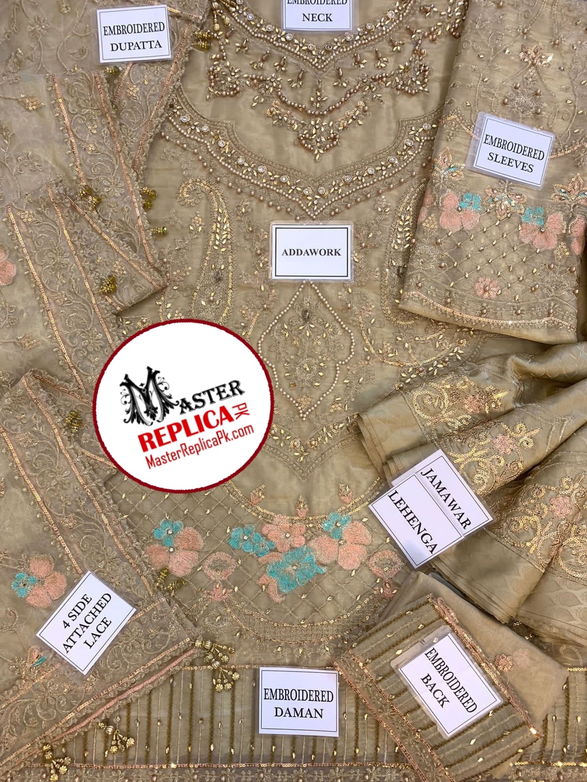 Maria.b Bridal Mysorie Embroidered 2023 with Mysorie Emb Dupatta, Jamawar Lehnga Fabric